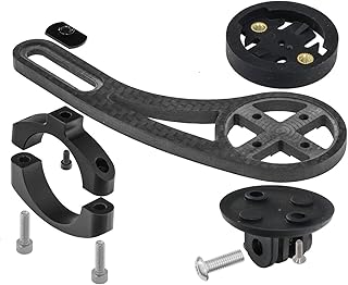 Pyhodi Out Front Bike Computer Mount, Adjustable Bike Stem Extension Computer Out Front Mount Holder, Carbon Fiber Bike Handlebar Mount for Bike GPS Computer Sports Cameras Lights
