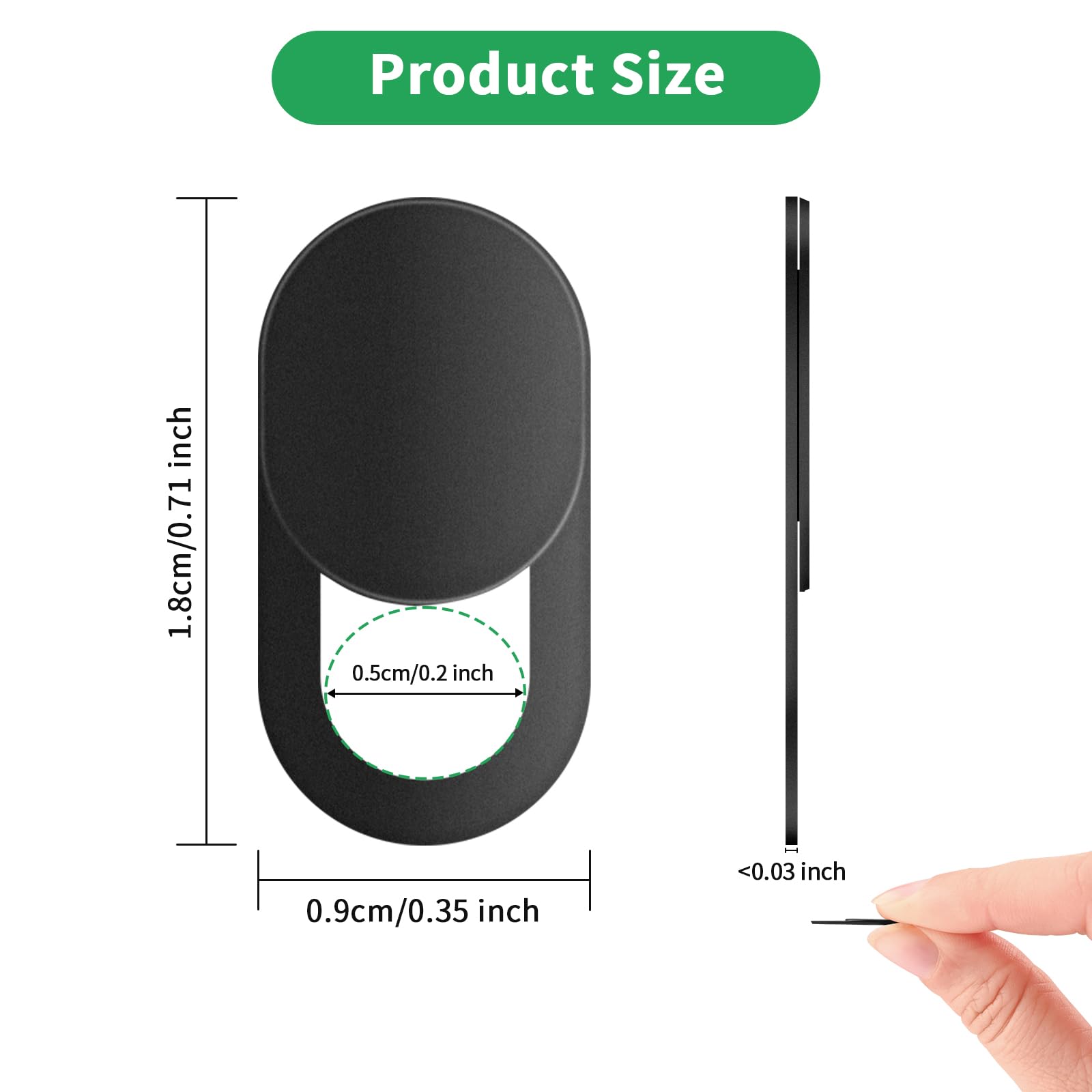 YLK 4 Pièces Couverture de Webcam pour iPhone, iPad, PC, Ordinateur Portable, Protection de Caméra, Noir