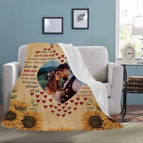Miniatura 3 de D-Story Regalos de manta personalizada para parejas mantas personalizadas con fotos para parejas amantes, mantas de franela personalizadas, regalos