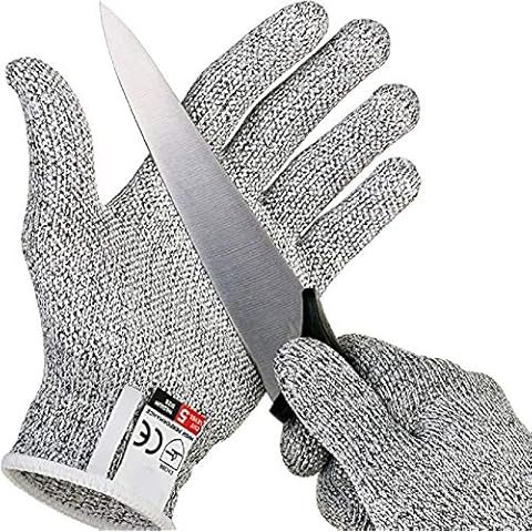 IXIGER Cut Resistant Gloves Food Grade Level 5 Protection, Safety Kitchen Cuts Gloves for Oyster Shucking, Fish Fillet Processing, Mandolin Slicing, Meat Cutting and Wood Carving, 1 Pair (Large) Cover