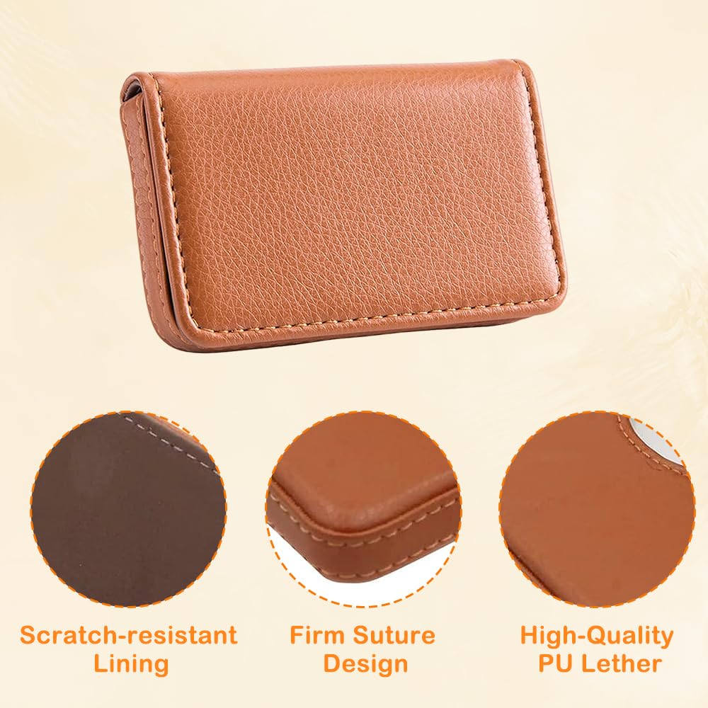 Porta Biglietti Da Visita In Pelle PU - 2 Pezzi Con Chiusura Magnetica, Per Uomo E Donna