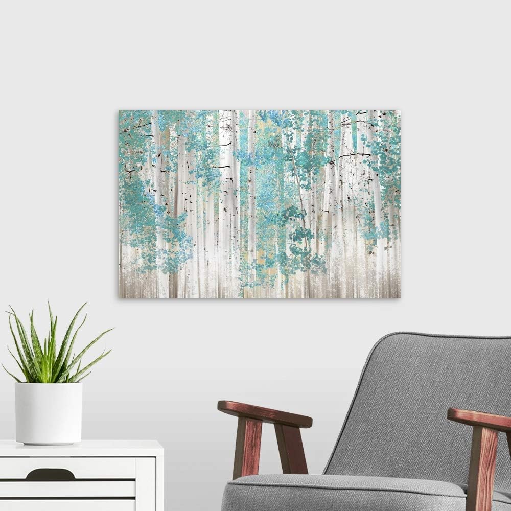 Birch Trees T Canvas Wall Art Print, Tree Artwork 24 x 16 inch