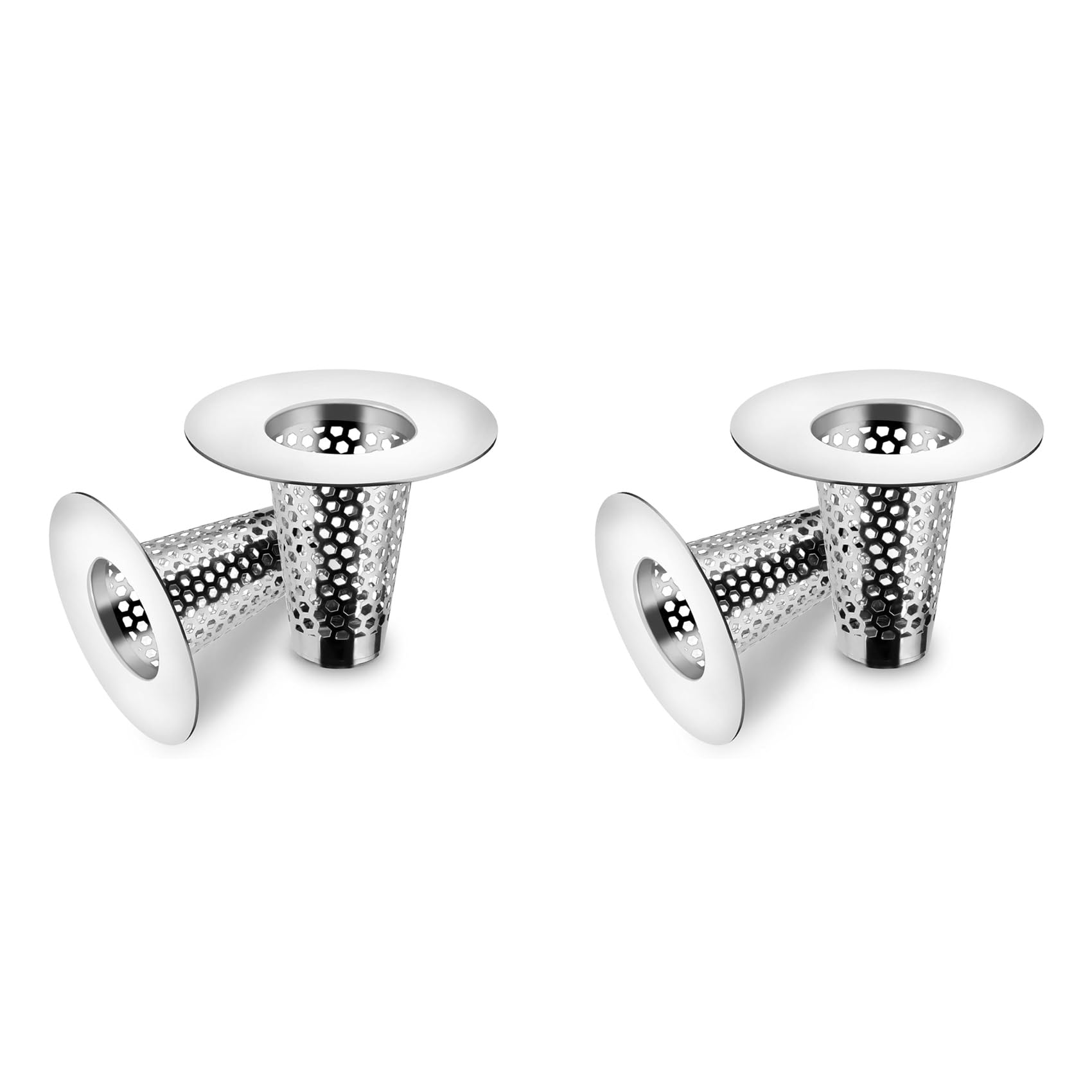 4X Bathroom Sink Drain Strainers,Small Conical Premium Stainless Steel Porous Hair Catcher, Drainer Filter