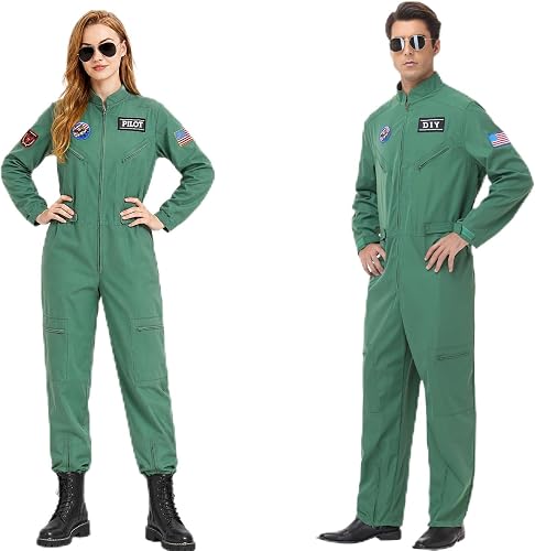 Fighter Pilot Costume Men – Flight Jumpsuit for Adult Halloween Cosplay