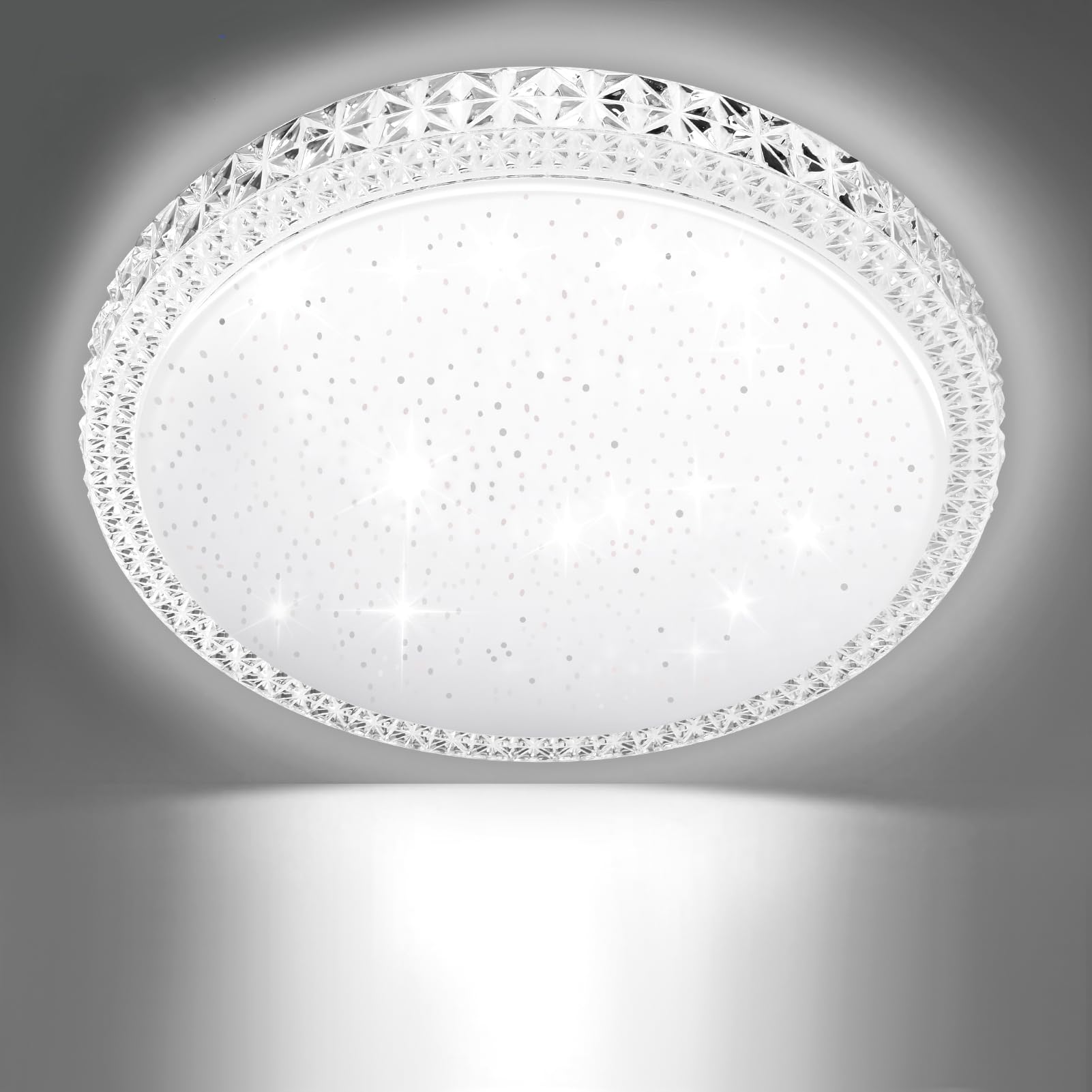 Litglobe LED Ceiling Light,48W 4800LM Flush Ceiling Light,6500K Daylight White Ceiling Lights,Ø48cm Round Ceiling Lighting,Modern LED Ceiling Lights for Living Room Bedroom Kitchen Porch Office