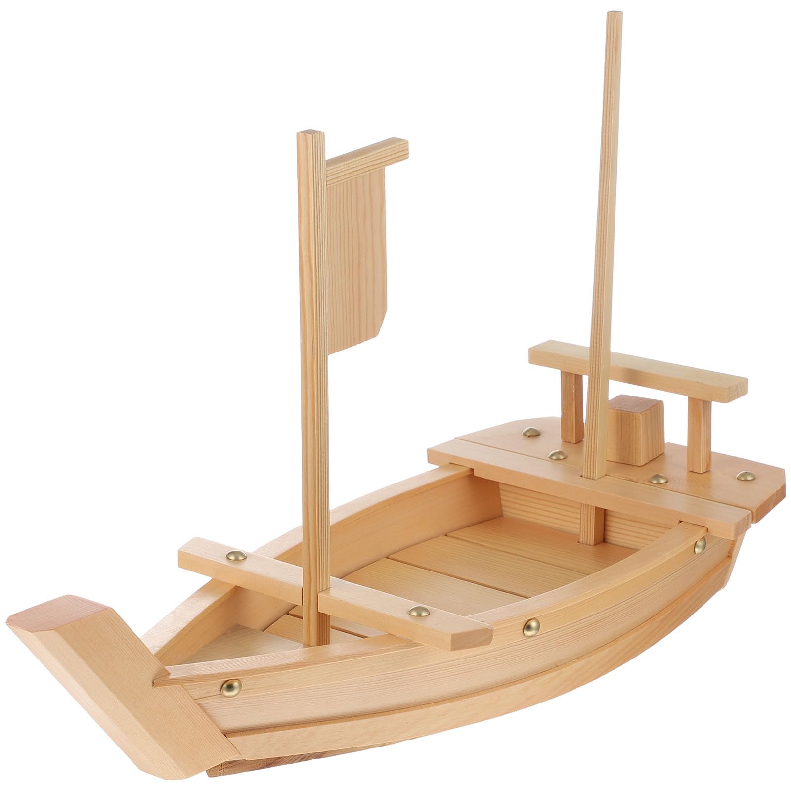 Bandeja para Presentar Sushi y Sashimi Diseño de Barco de Madera Natural para Utensilios de Cocina y Eventos