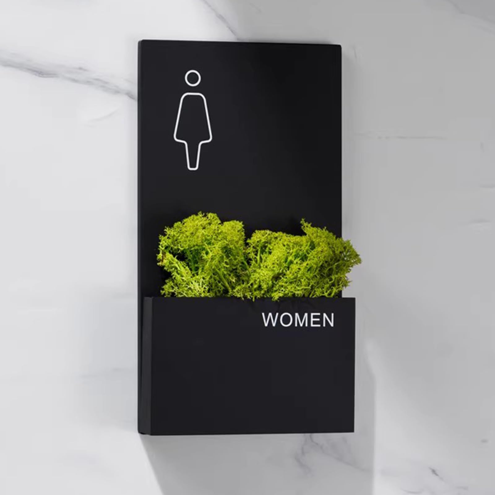 Badezimmer Kennzeichen, Toiletten-Türschild aus Edelstahl, Unisex, Dekoration, for Hotel, Geschäft, Einkaufszentrum, Restaurant, Schwarz, 26 x 14 cm(B)