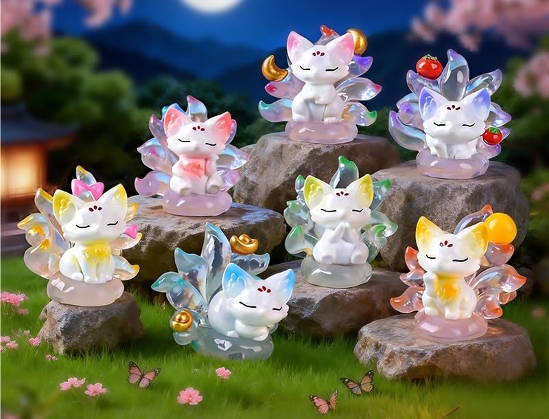 Amazon.co.jp: 水晶九尾の狐 7色セット フィギュア 透明感 かわいい