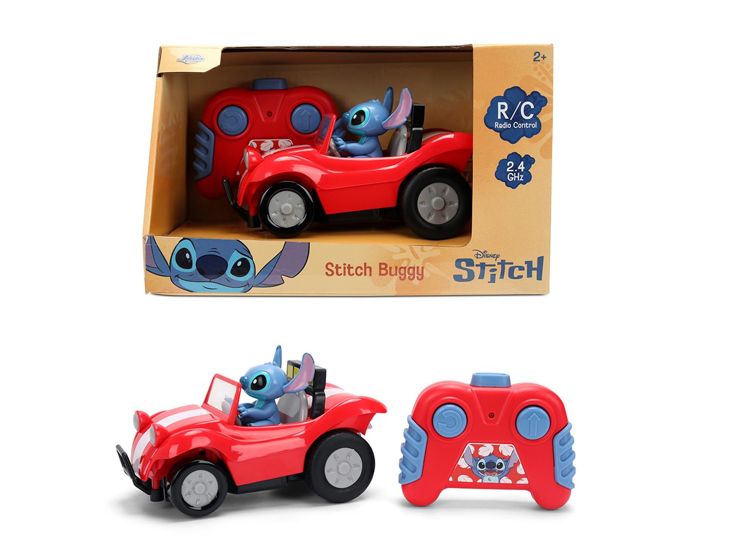 Jada Toys Disney Stitch RC Stitch Buggy (14 cm) - Remote Controlled Car with 2.4 GHz, 1 Channel Control, Toy for Fans and Children from 2 Years, Includes Remote Control