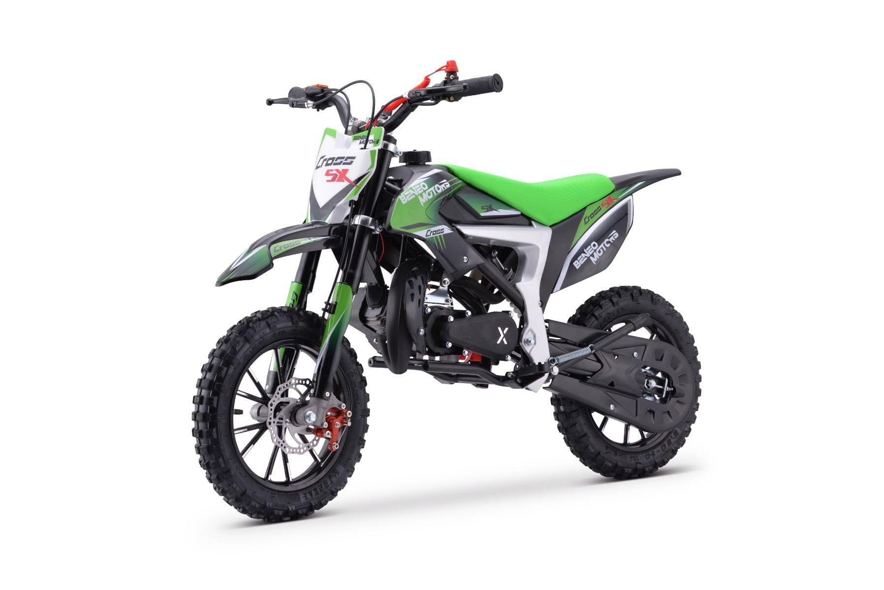 Motocross für junge Fahrer Beneo Motors CROSS SX Grün - 50cc Dirtbike Dirt Bike CrossBike DirtBike pocket 50cc Pitbike PocketBike Motocross Motorrad Motorbike