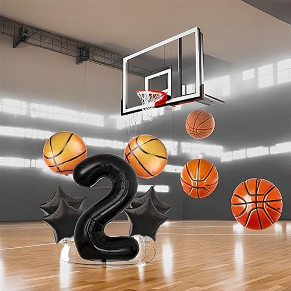Sfondo Per Festa Di Compleanno Basket 1,5x0,9m "Born 2 Ball" - Decorazione Per 2 Anni A Tema Sportivo
