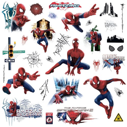 Marvel Superhero Comic - Amazing Spider-Man Wall Decal - Pre-Cut Peel and Stick Sticker Decor Party Decaration