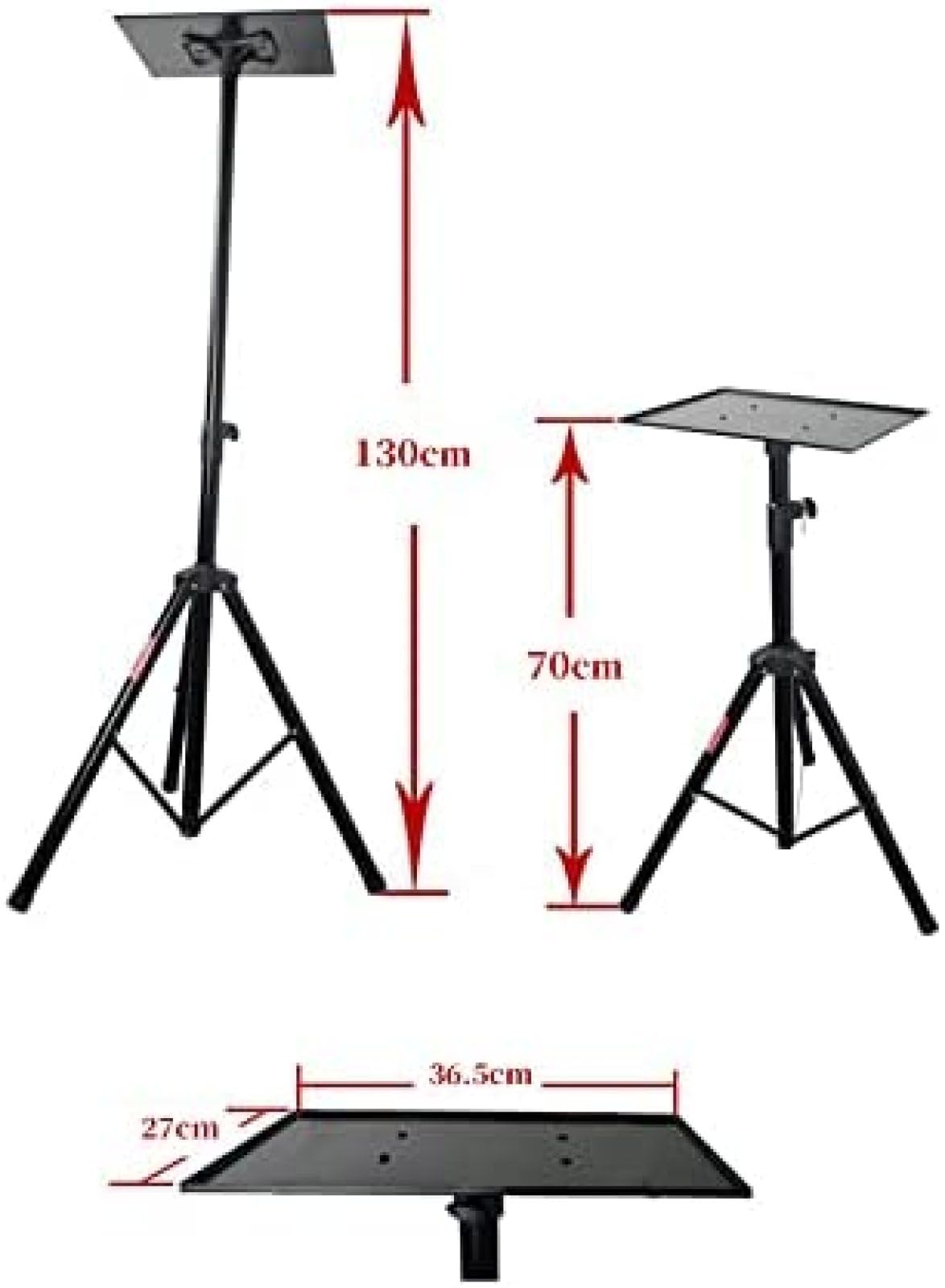 Soporte De Proyector, Soporte De Trípode Multifuncional, Soporte De Suelo Portátil Ajustable Para Trípode, Soporte De Suelo Para Proyector De Trípode, Altura Ajustable De 70 Cm A 130 Cm, Para Proy