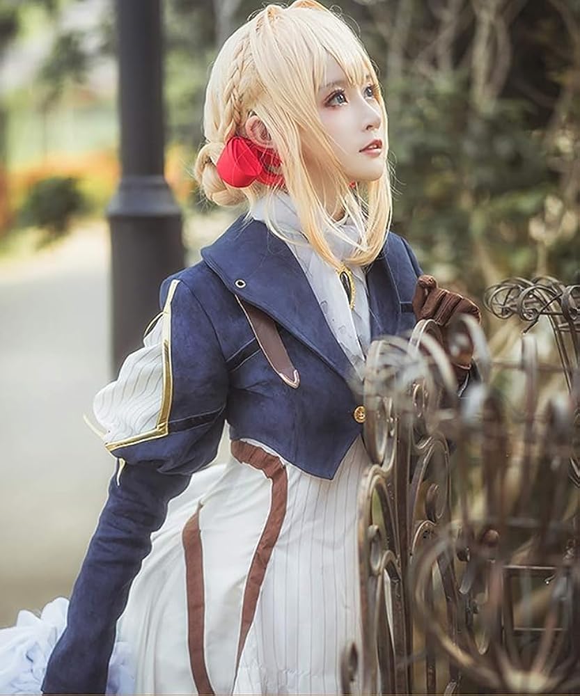 お*読様 ヴァイオレット・エヴァーガーデン コスプレ衣装+ウィッグ Amazon | 木子コスプレ専門店ウィッグ付き ヴァイオレット エヴァー