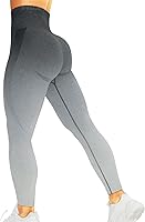 Vista 142 de HIGORUN - Leggings sin costuras para mujer, moldeadores, con diseño gráfico de sonrisas, de cintura alta, para el gimnasio, yoga o hacer ejercicio