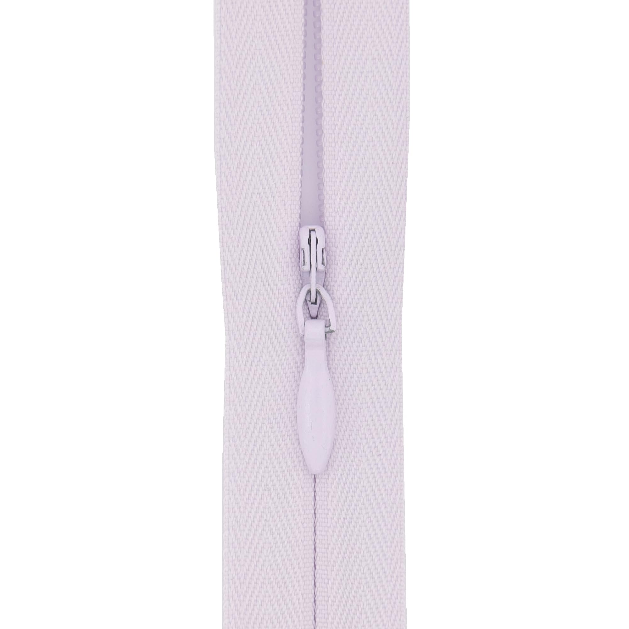 Y-Connection Pale Lilac #3 Woven Tape Invisible Zip (Close End), 18 Inch (45Cm) For Skirts, Dress Side-Seams & Small Lumbar Cushions - Professional Nylon Coil Zips For Sewing & Dressmaking-1 Zip (Pale Lilac)