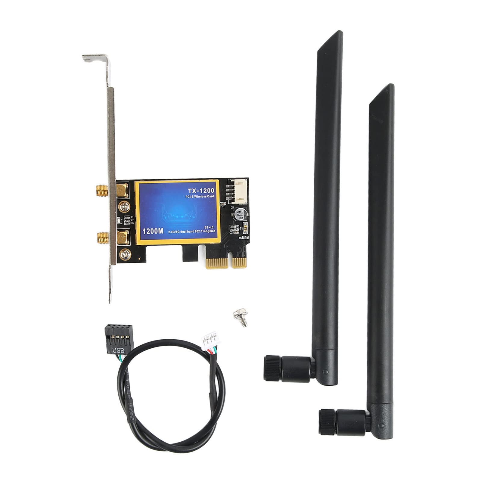 Diyeeni Scheda Di Rete Wireless PCI Dual Band 2.4/5GHz, 300Mbps Con Antenne 2x6dBi, Per Windows XP/7/8/10, Chip AR9220 - 3