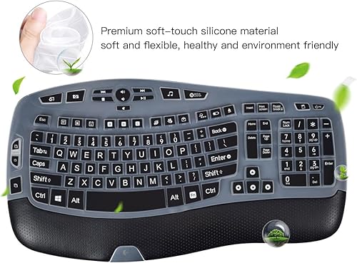 Miniatura 4 de Logitech K350 MK550 MK570 - Funda de teclado para Logitech K350 MK550 MK570 Wireless Wave Keyboard Cover Skin Protector de piel, Logitech K350 MK550
