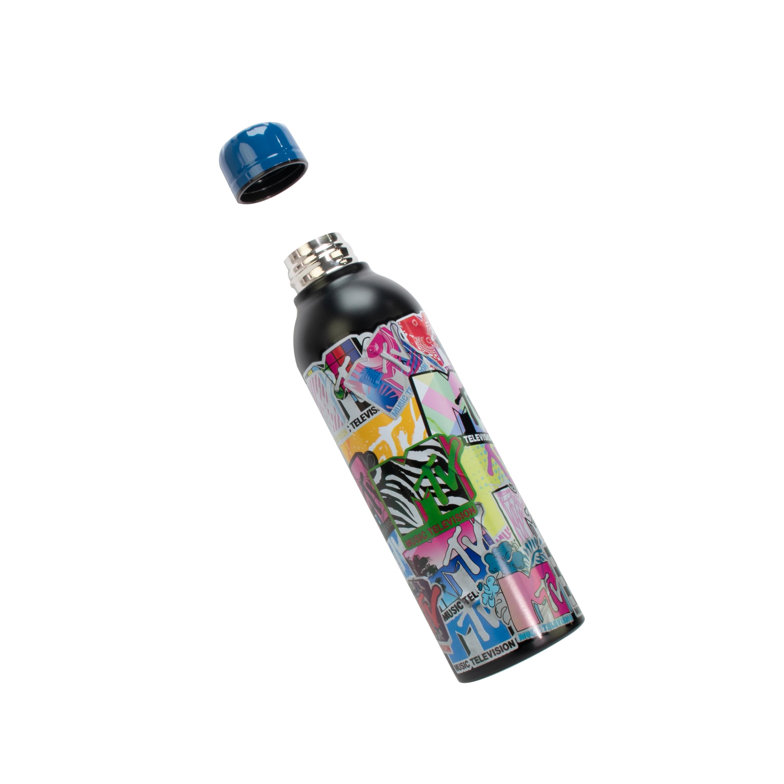 Botella de agua MTV sin fugas de acero inoxidable para evitar goteos en tu mochila