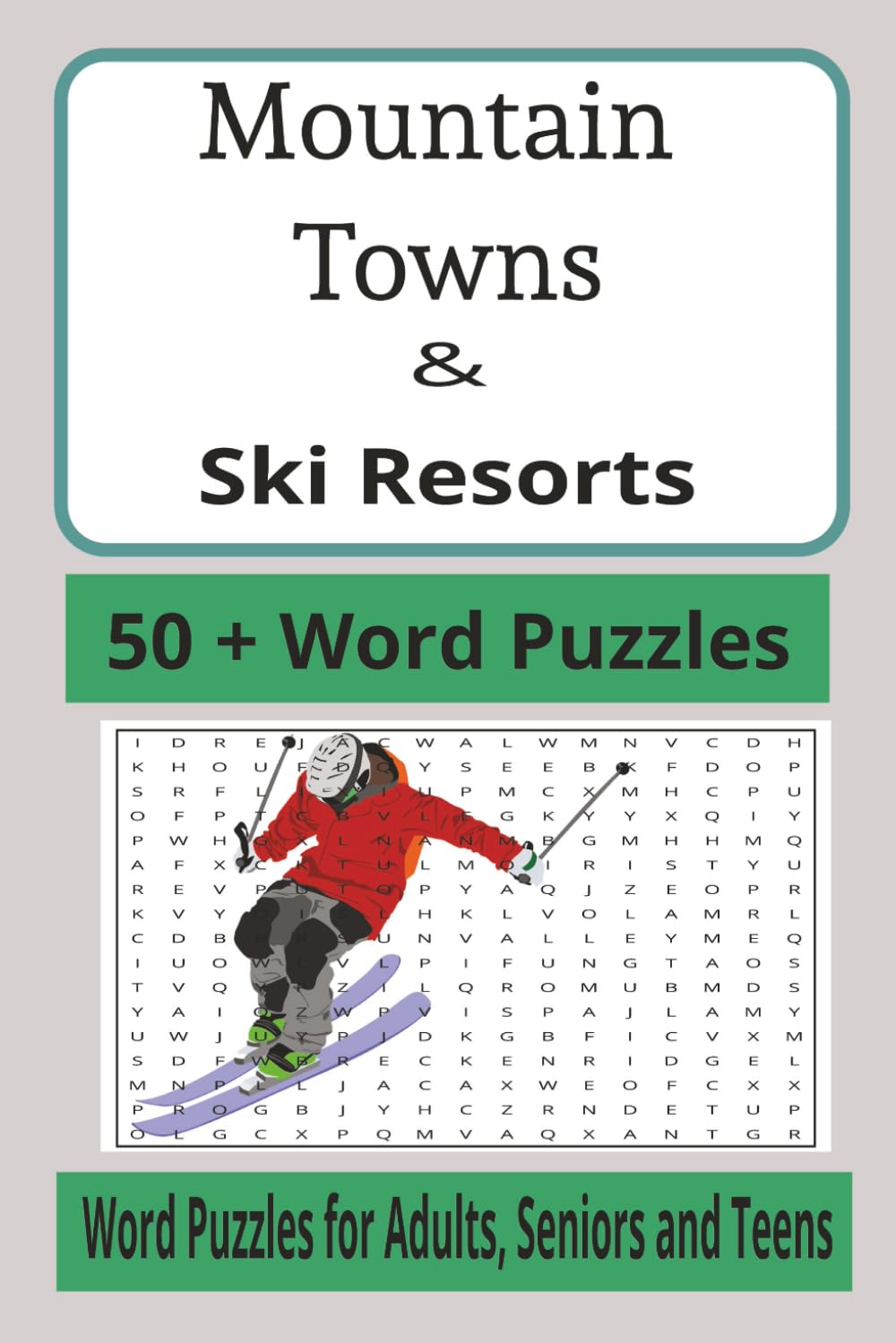 Mountain Towns and Ski Resorts Word search puzzle books
