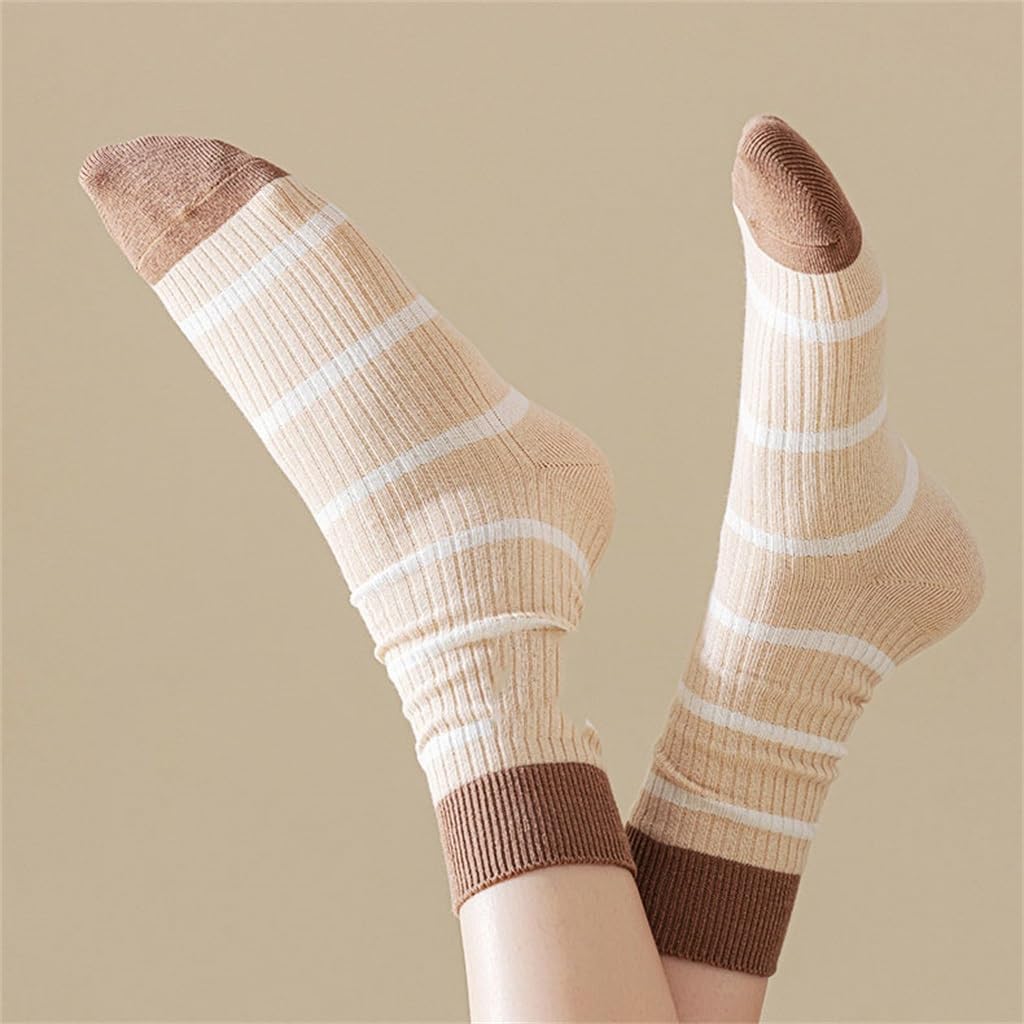 JSEIAJB Pile up Socks Cotton Socks Women S Embroidered Middle Tube Needle Color Matching Socks