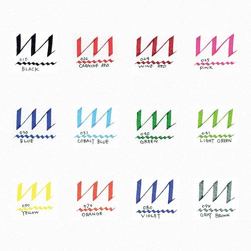 Miniatura 3 de Bolígrafo de caligrafía Kuretake set de 12colores