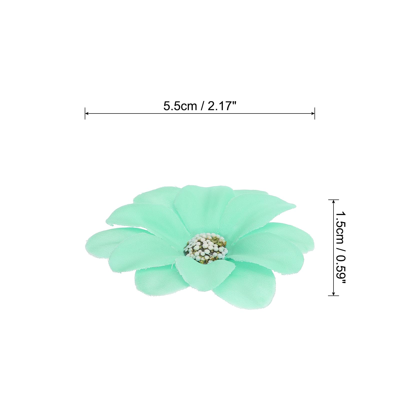 PATIKIL Faux Flower Heads for Crafts 50 Pcs Fake Chrysanthemum Blossom Head Bulk Mini Artificial Silk Flowers Embellishments for Wreath Wedding Party Decoration Light Blue - Image 2