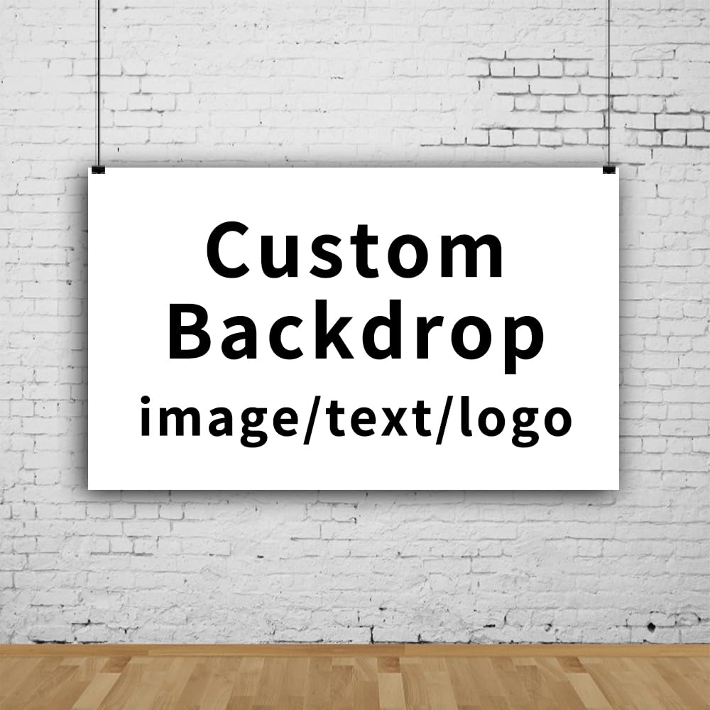 Canessioa Custom Backdrop Personalized Customized Backdrops Customize Your Image Logo Text Product Photography Background Vinyl Banner Party Decorations 5x3ft(150x90cm) Theme Photo Studio Props