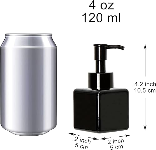 Miniatura 6 de Youngever Paquete de 5 botellas de plástico de 4 onzas, botellas cuadradas de plástico recargables para dispensar lociones, jabón líquido