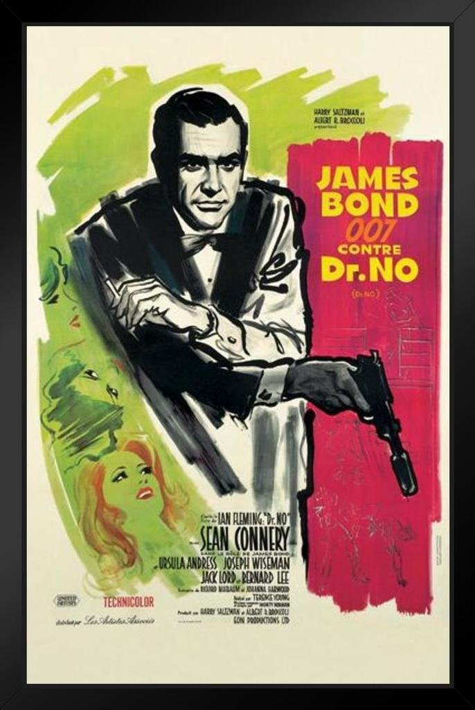 Pyramid America James Bond Dr No French Black Wood Framed Art Poster 14x20
