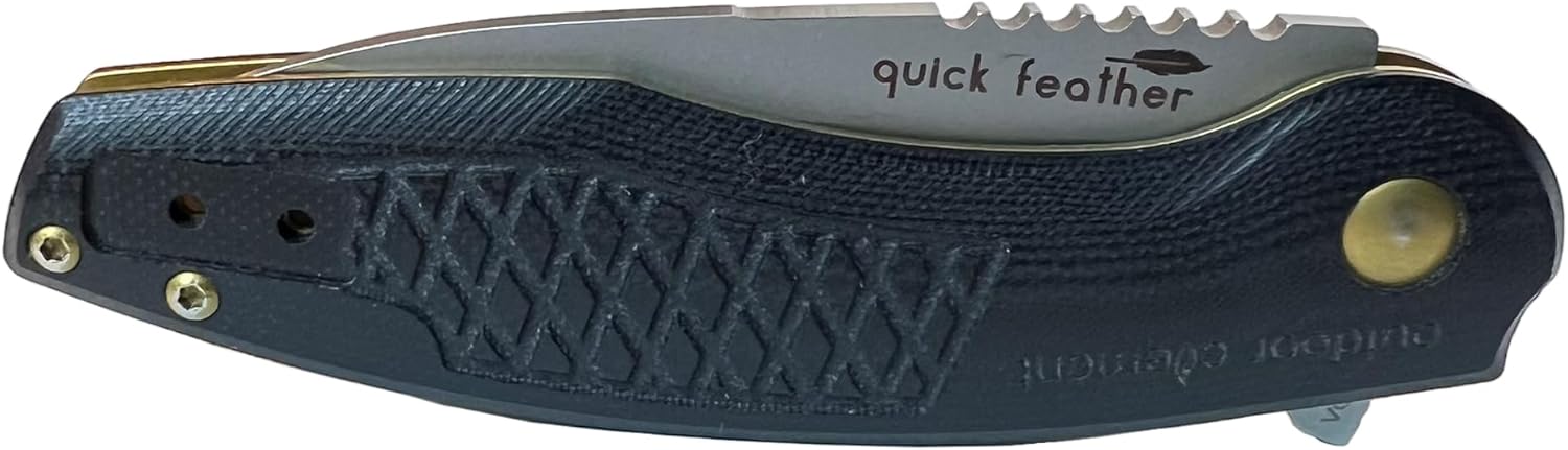 OUTDOOR ELEMENT Quick Feather VG-10 Pocket Knife, Folding EDC Knife With G10 Handle, Stainless Steel Folding blade & Ferro Rod For Hot Sparks - Utility, Camping and Survival Pocket Blade