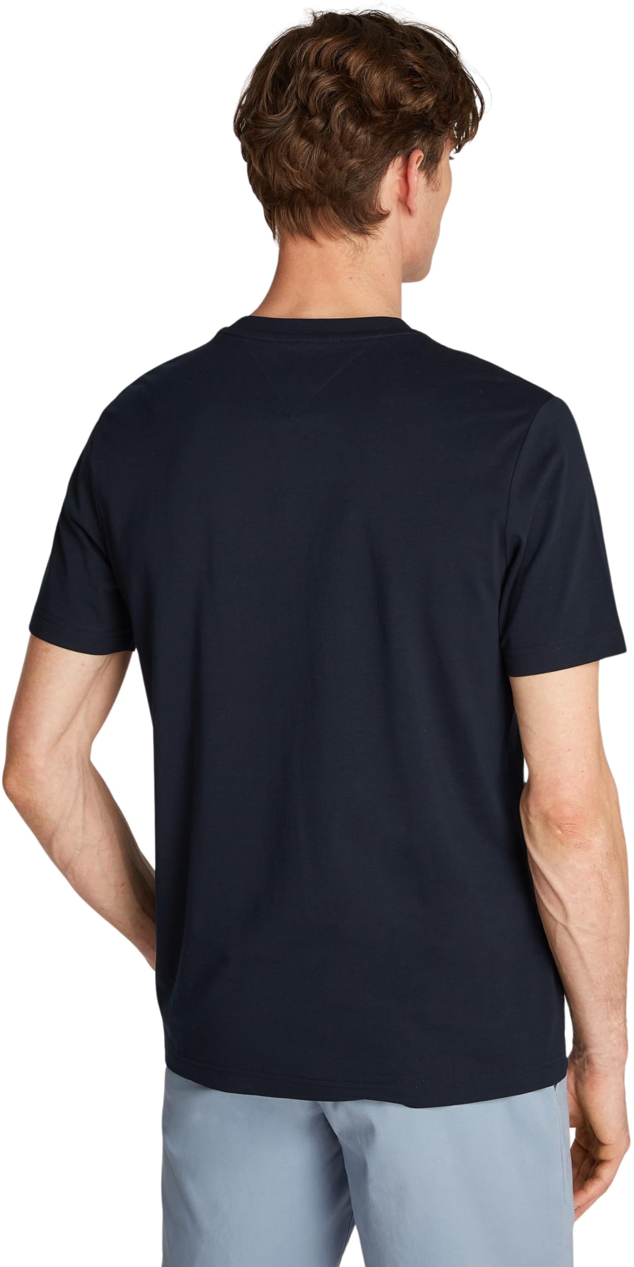 Tommy Hilfiger Herren T-Shirt Kurzarm Central Chest Stripe Baumwolle, Blau (Desert Sky), S – Ansicht 2