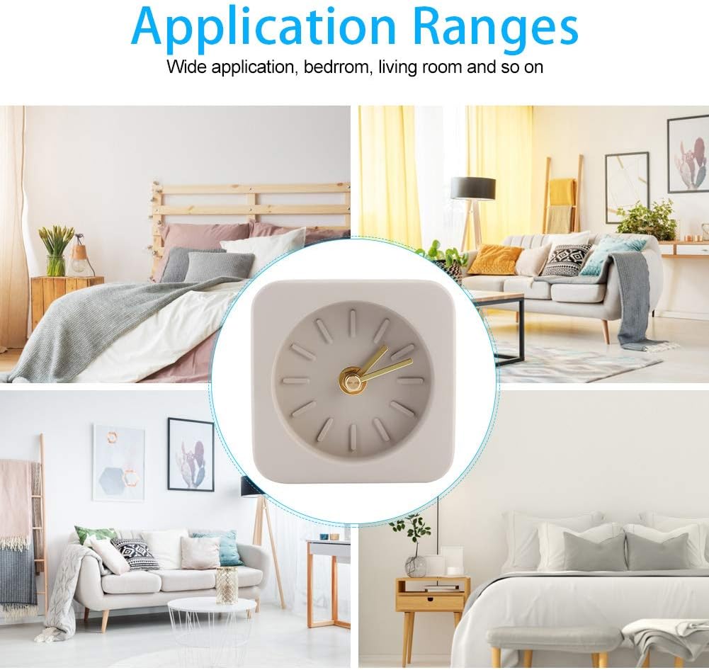 Simple Square Cement Desk Clock for Office Home Living Room Decor - and Unpretentious - Ideal for Nordic and Minimalist (Sandstone Brown), Qcwwyi1szgq4cbf-12