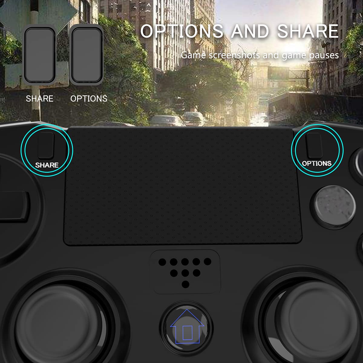 GEEMEE PS4 Controller Wireless Bluetooth Gamepad for Playstation 4, Game Controller Dual Vibration Gyroscopes Joystick Gamepad Touch Panel Gamepad for PS4/PS4 Slim/Pro/PS3