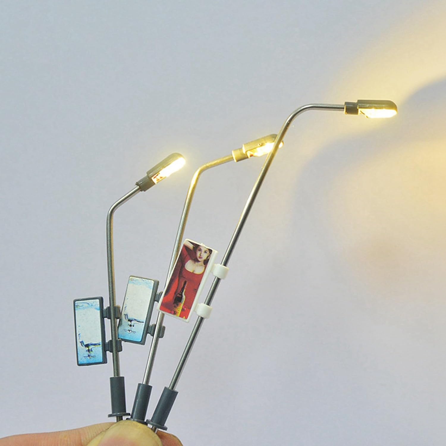 100 Pieces Mini Model Railway Train Lamppost Street Light Warm White HO Scale 1:100 Garden Landscape Light