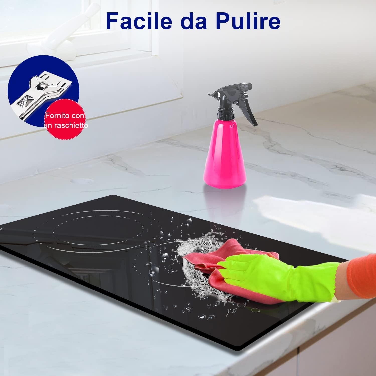 Piano Cottura in Vetroceramica, Piano Cottura Elettrico 3 Fuochi, Piastra Vetroceramica 5200W, 9 Livelli di Potenza, a Incasso, Nessuna Spina, Superficie in Vetro Nero, Facile da Pulire, Hobsir Piano Cottura in Vetroceramica, Piano Cottura Elettrico 3 Fuochi, Piastra Vetroceramica 5200W, 9 Livelli di Potenza, a Incasso, Nessuna Spina, Superficie in Vetro Nero, Facile da Pulire, Hobsir