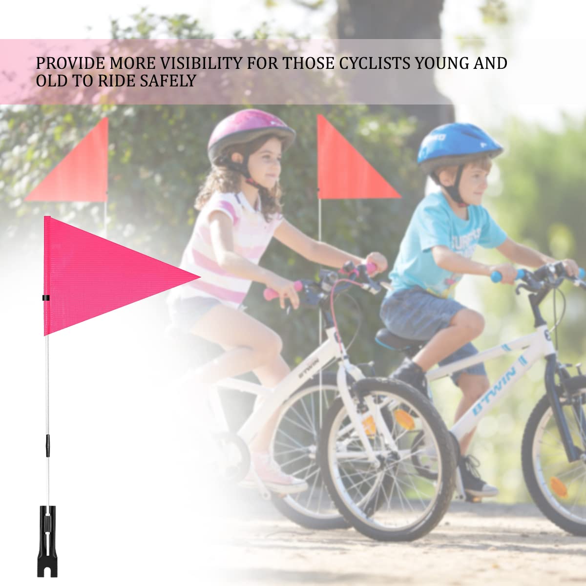 Fanion De Sécurité Vélo HONGECB – 150 Ou 180 Cm, Orange Fluo Avec Bandes Réfléchissantes, Mât Ajustable – Pour Vélo Enfant, Remorque, Fauteuil Roulant
