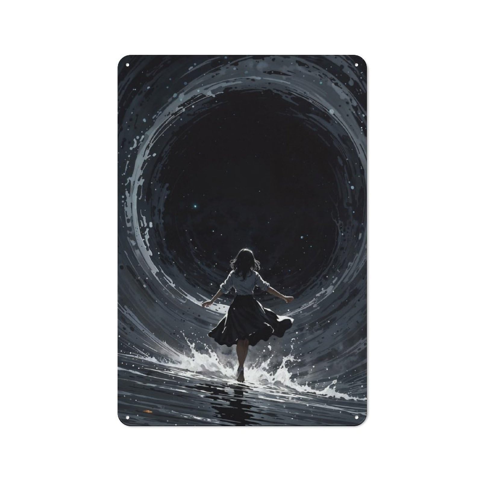 Junmoney Black Hole Ballerina Retro Vintage Tin Sign 30X20cm, Retro Room Decor For Lounge, Study, Pub Or Wall Gallery