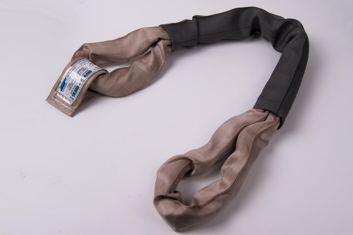 American Industrial / 3 1/2" Body/Eye to Eye Polyester Round Sling - Tan / 8 Ft. Long / Ee120X8' / 10,600 Lbs. Vertical