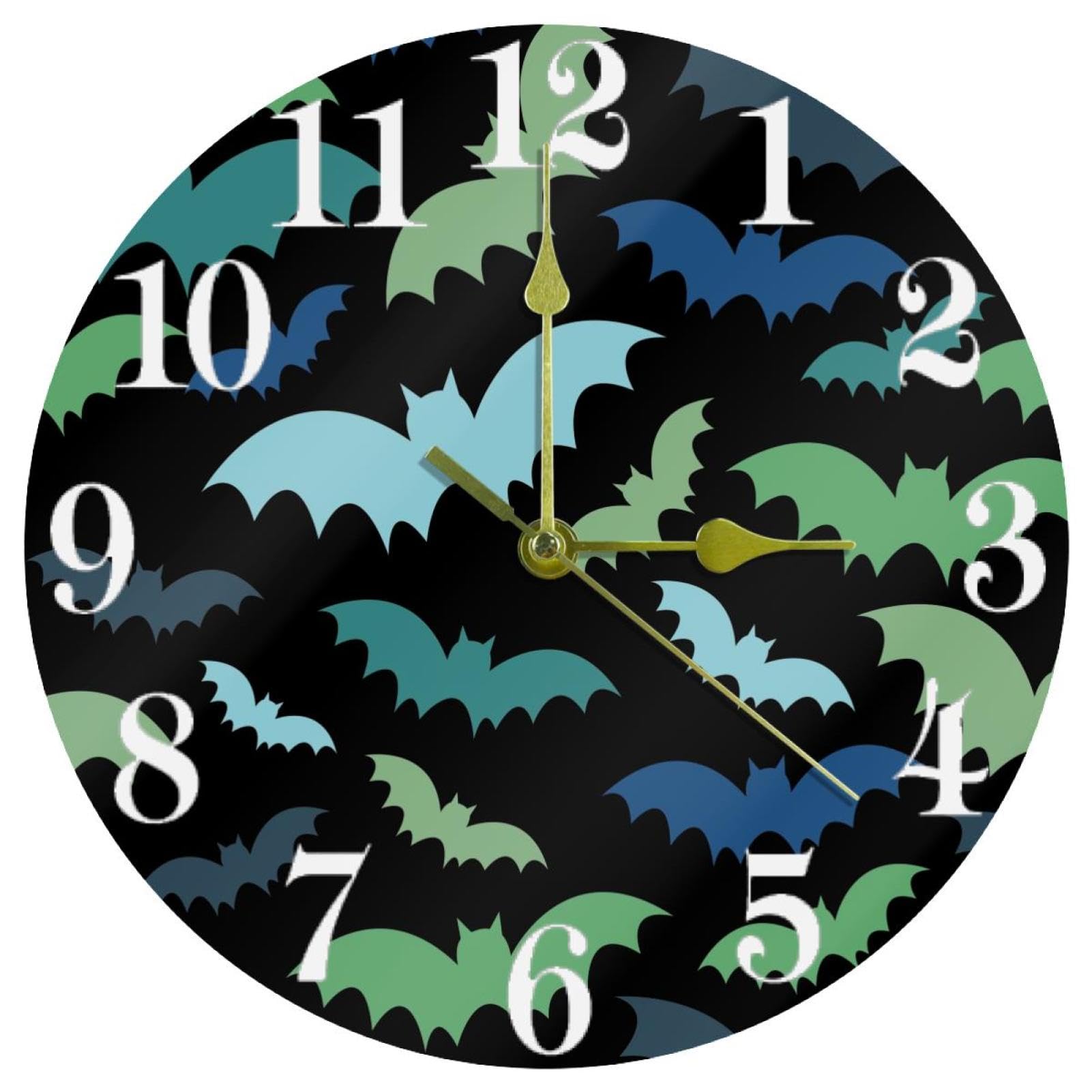 Horloge silencieuse Halloween sans tic-tac pour chambre et bureau calme