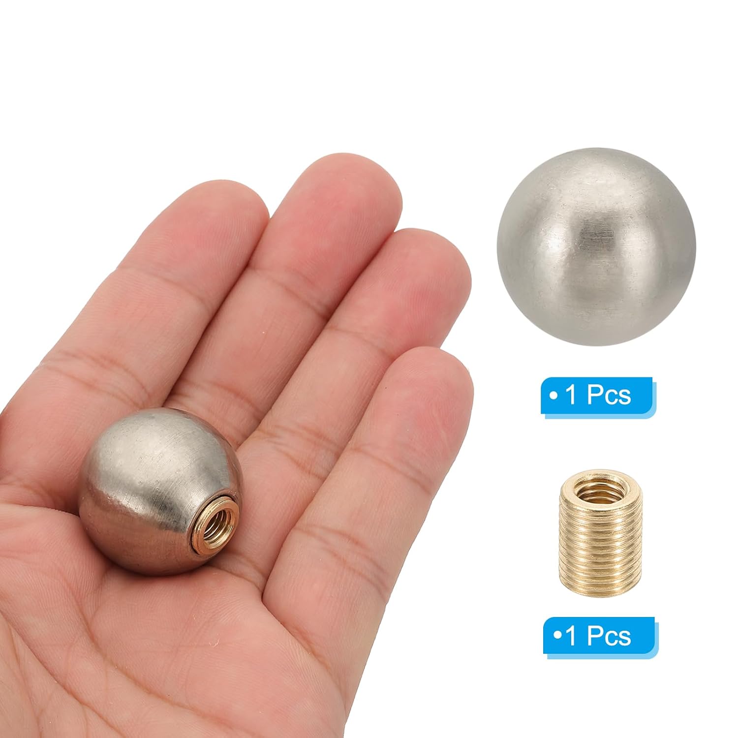 Generic 25mm Ball Lamp Finials Caps Knob, 1 Set Lamp Shade Decoration, Nickle Color