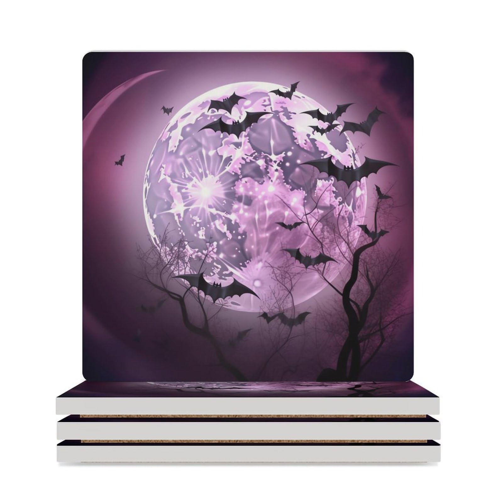 Dessous de verre lune violet, le cadeau déco pour table basse