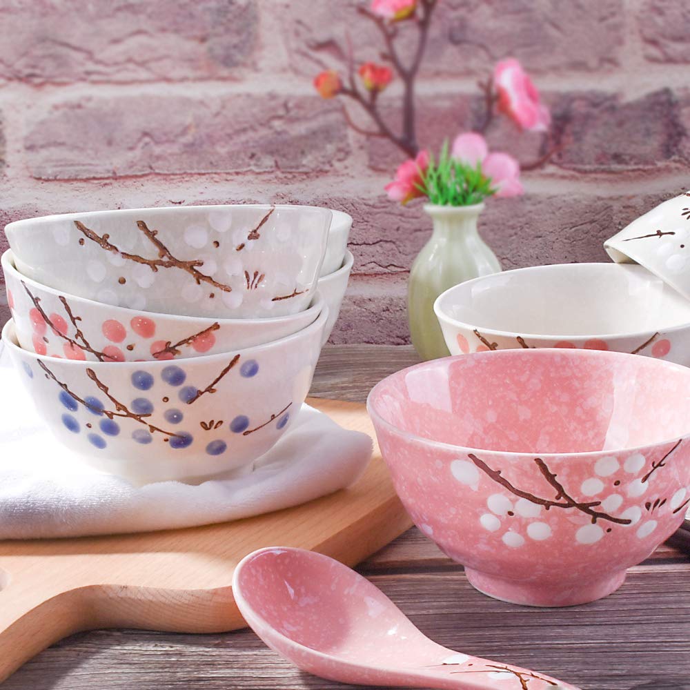 Amazon.com: Whitenesser Japanese Rice Bowl Set of 4 Asian Style