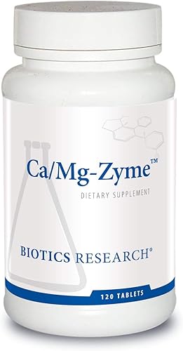Biotics Investigación CaMgZyme 300 mg de citrato de calcio, magnesio, altamente absorbente, forma de tabletas, cultivo vegetal orgánico crudo, salud