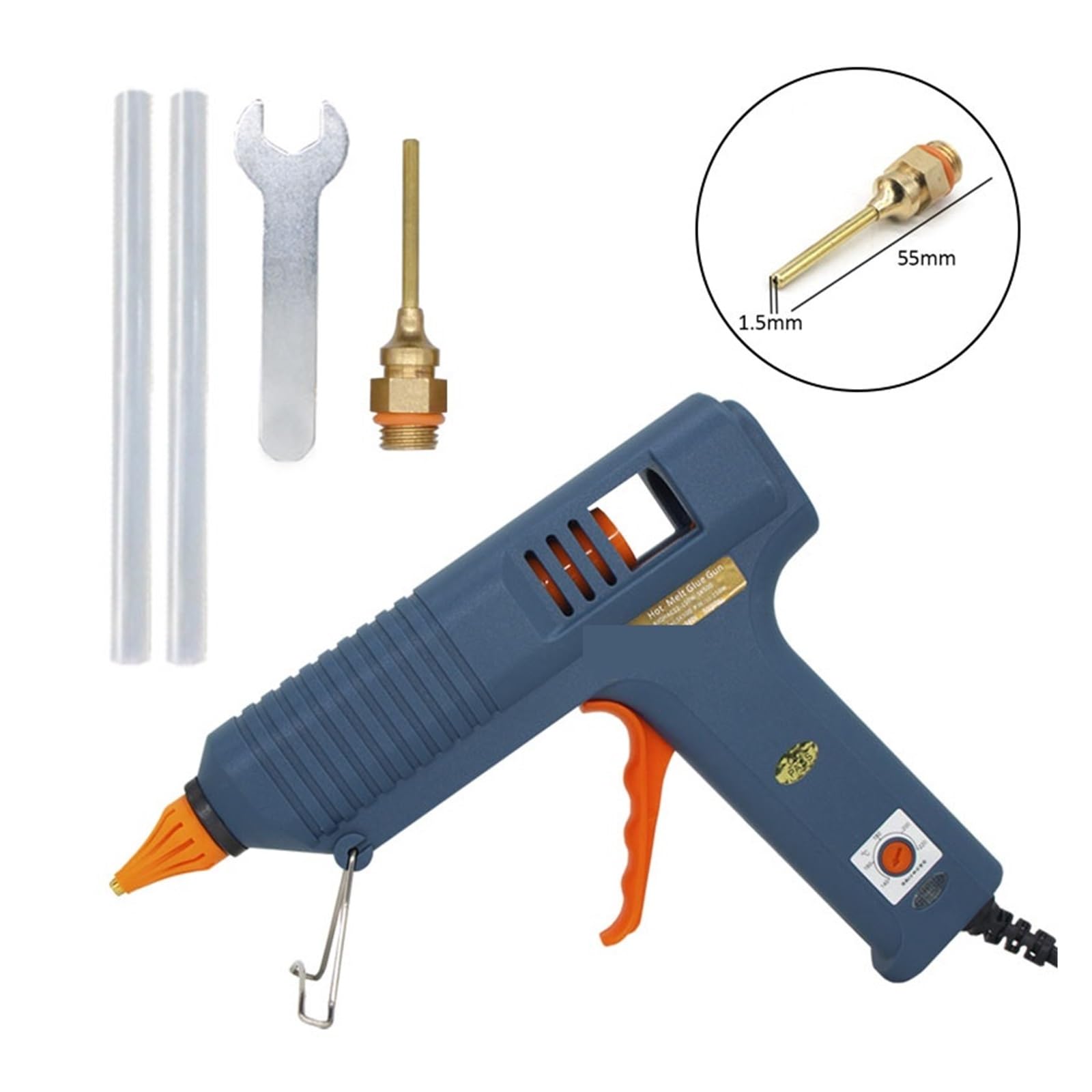 Pistolet Do Klejenia Na Gorąco 150W Pistolet Do Klejenia Z Regulacją Temperatury Długa Dysza Do Klejów W Sztyfcie 11mm Przemysłowe I Rękodzieło DIY Pistolet Do Klejenia Na Gorąco Szybkie Nagrzewanie(N