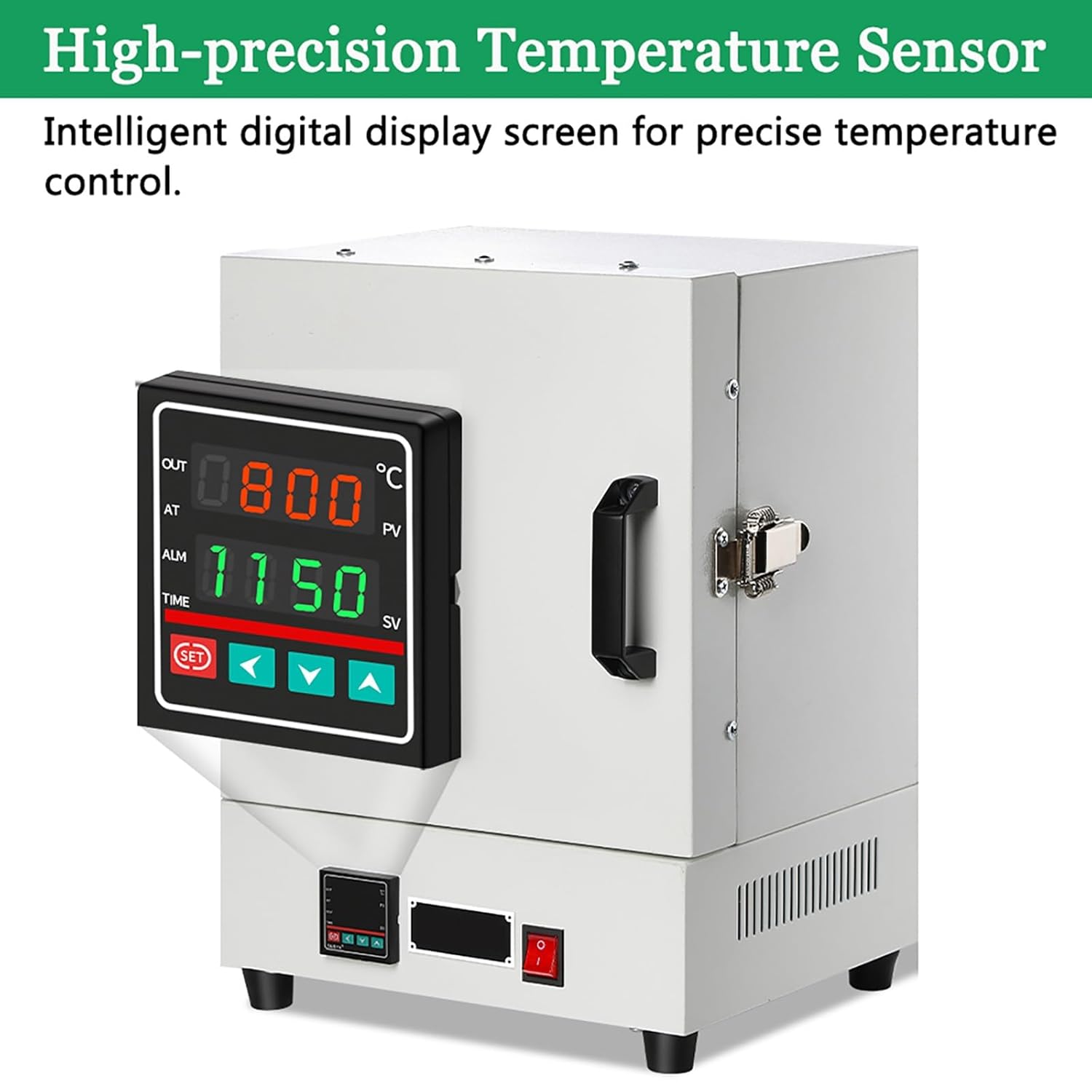 2000W Electric Kiln for Metal Melting,1150℃ High-Temperature Lab Melting Furnace, Integrated Intelligent Box Pottery Kiln,for Lost Wax Casting, Metal Annealing and Laboratory Heat Treatment Work