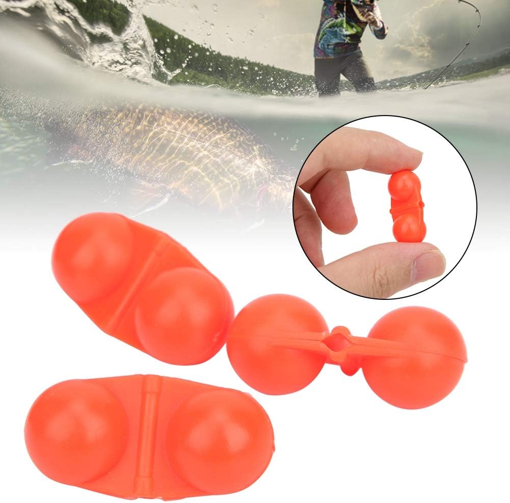 Vbest life 40Pcs Fishing Attractor Bell Beads, Portable ABS Double Rattle Sea Fishing Attractor Bell Beads Equipment for Luring Fish