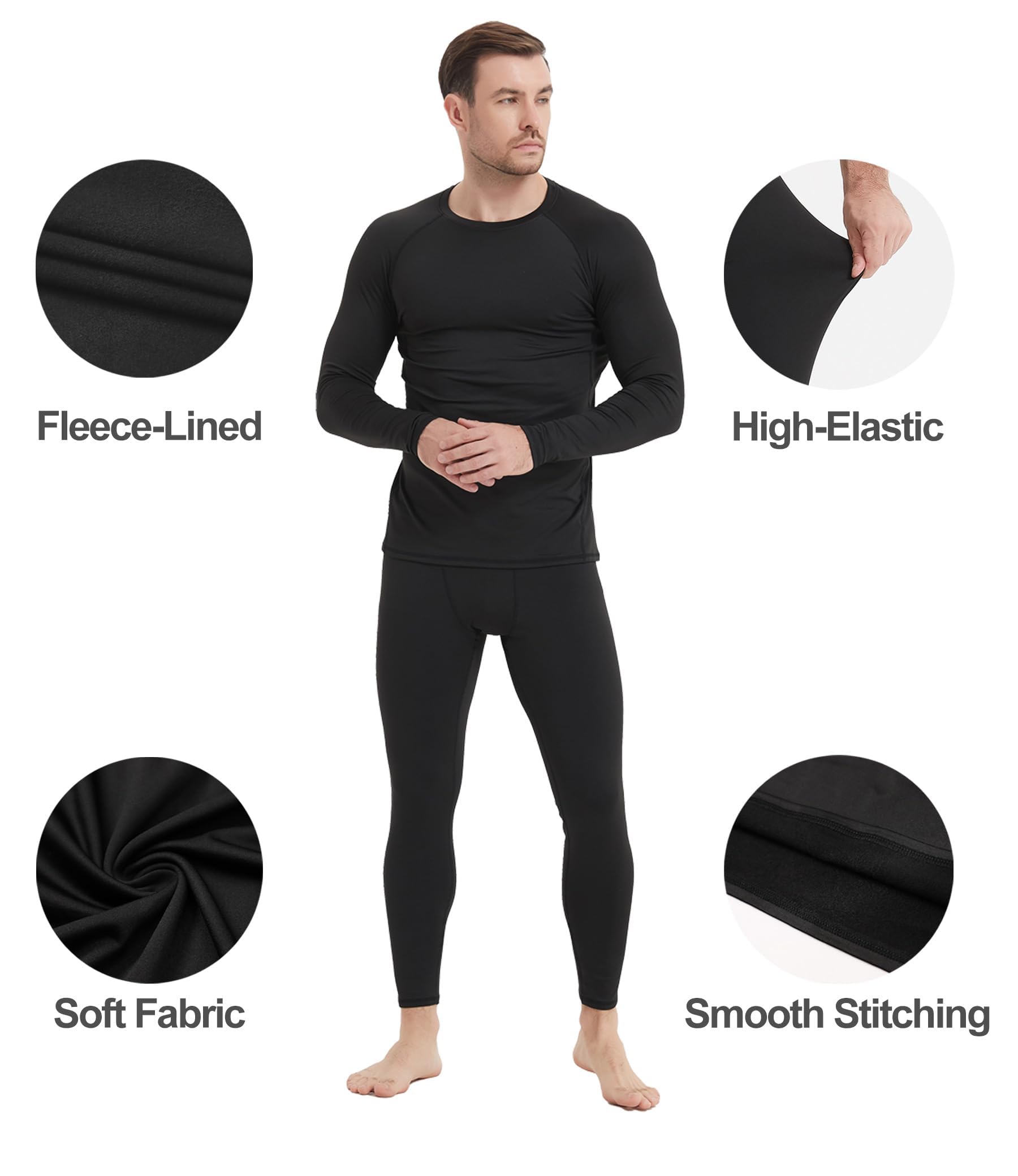 Dalavch Paquete de 4 pantalones de compresión térmicos para hombre, leggings térmicos con forro polar para clima frío, deportes, atletismo, invierno, capa base