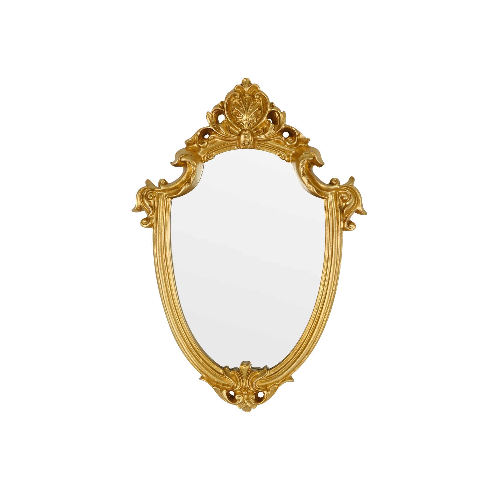 OIGUMR Shield Wall Mirror Vintage Mirror Gold Mirror 28.7 x 21.6 cm