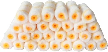 30 Rollers Cover 4 Inch Paint Brush Covers Nap Contractor Pack Mini Rollers Yellow